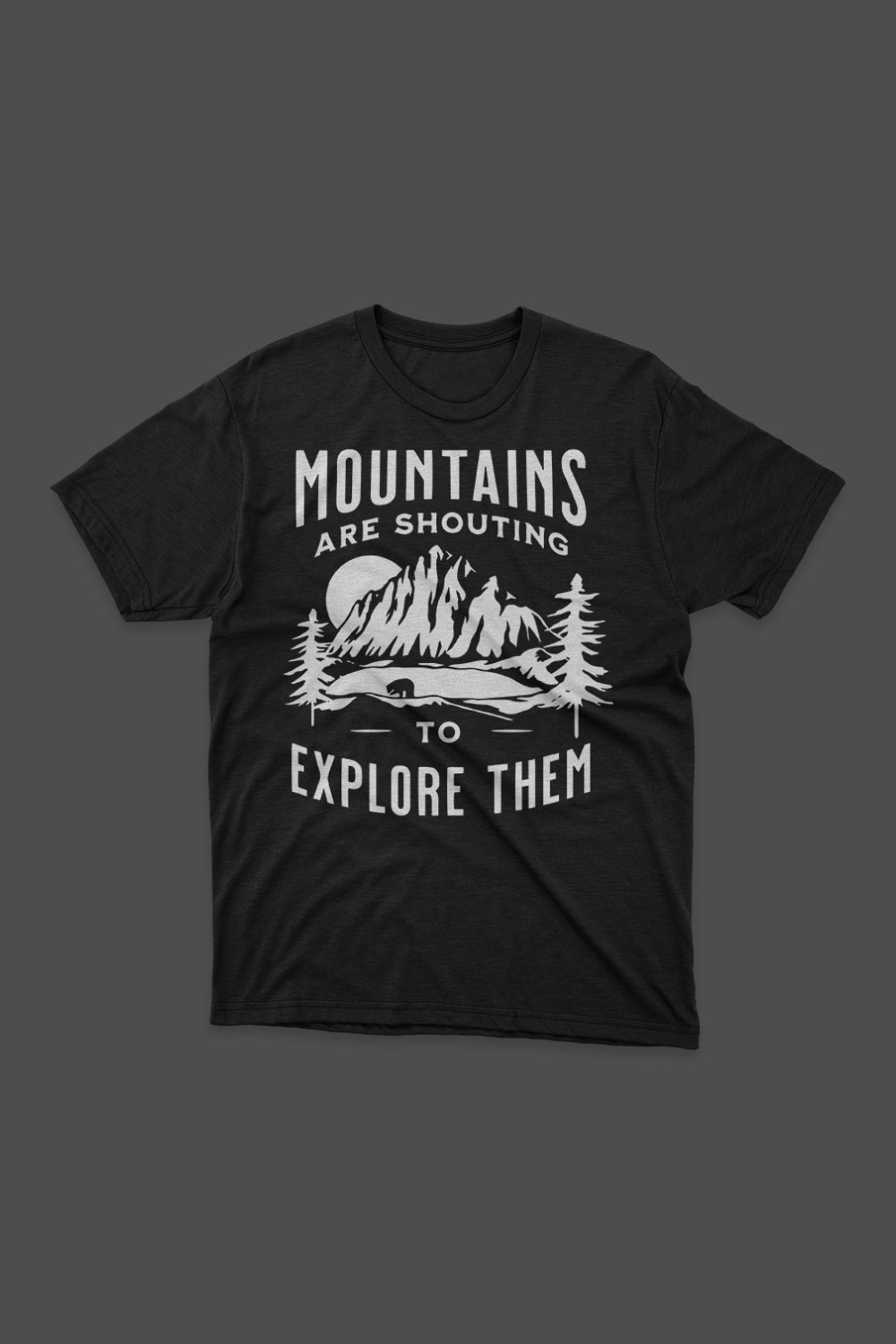 Mountains Are Shouting Out Door T Shirt Design pinterest preview image.