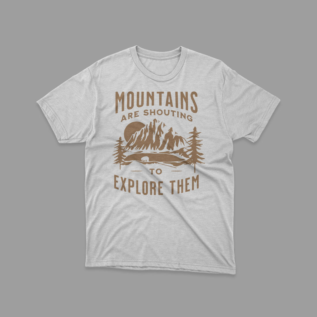 Mountains Are Shouting Out Door T Shirt Design cover image.