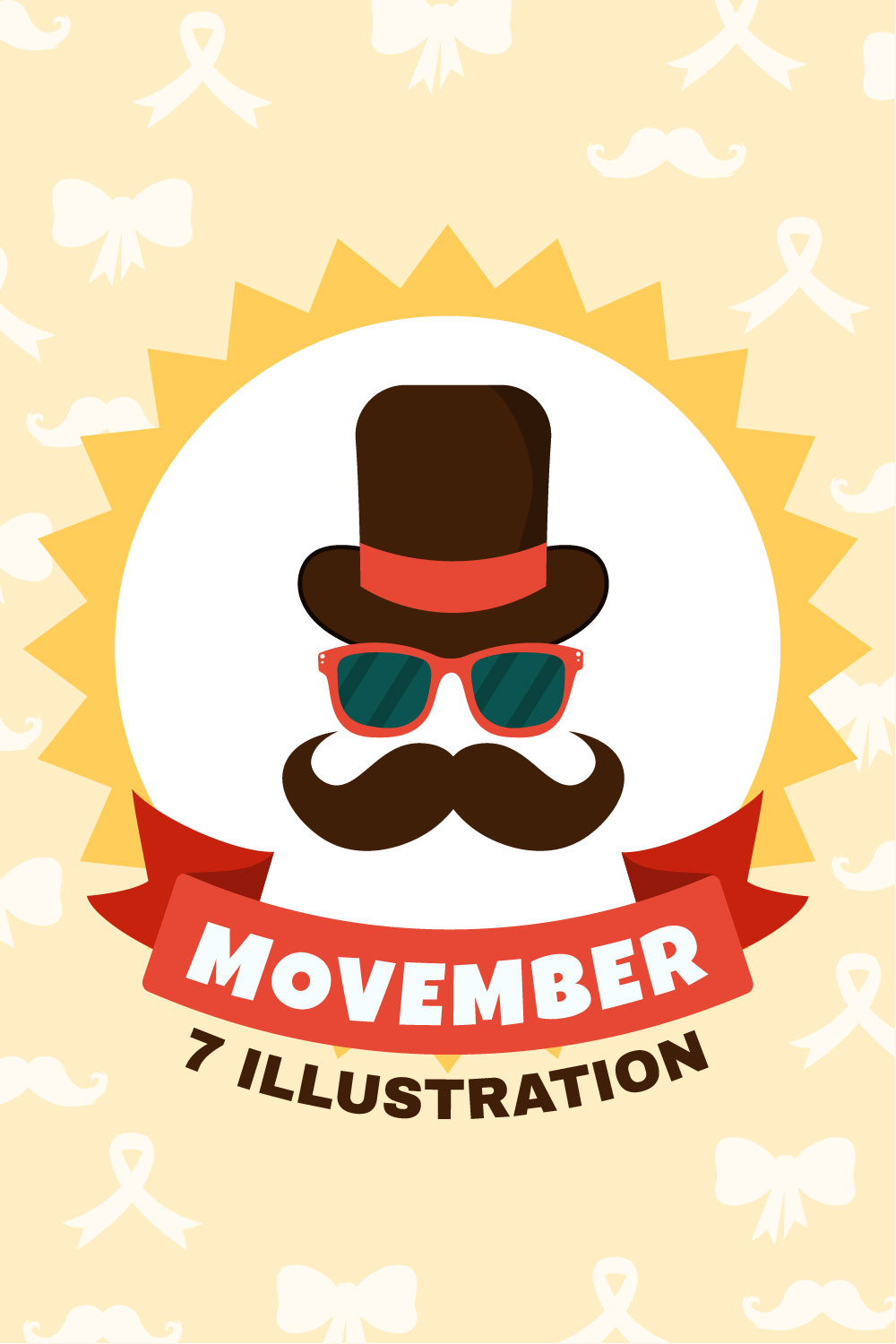 7 Movember Time Vector Illustration pinterest preview image.