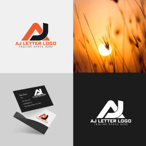 AJ Letter Logo Template cover image.