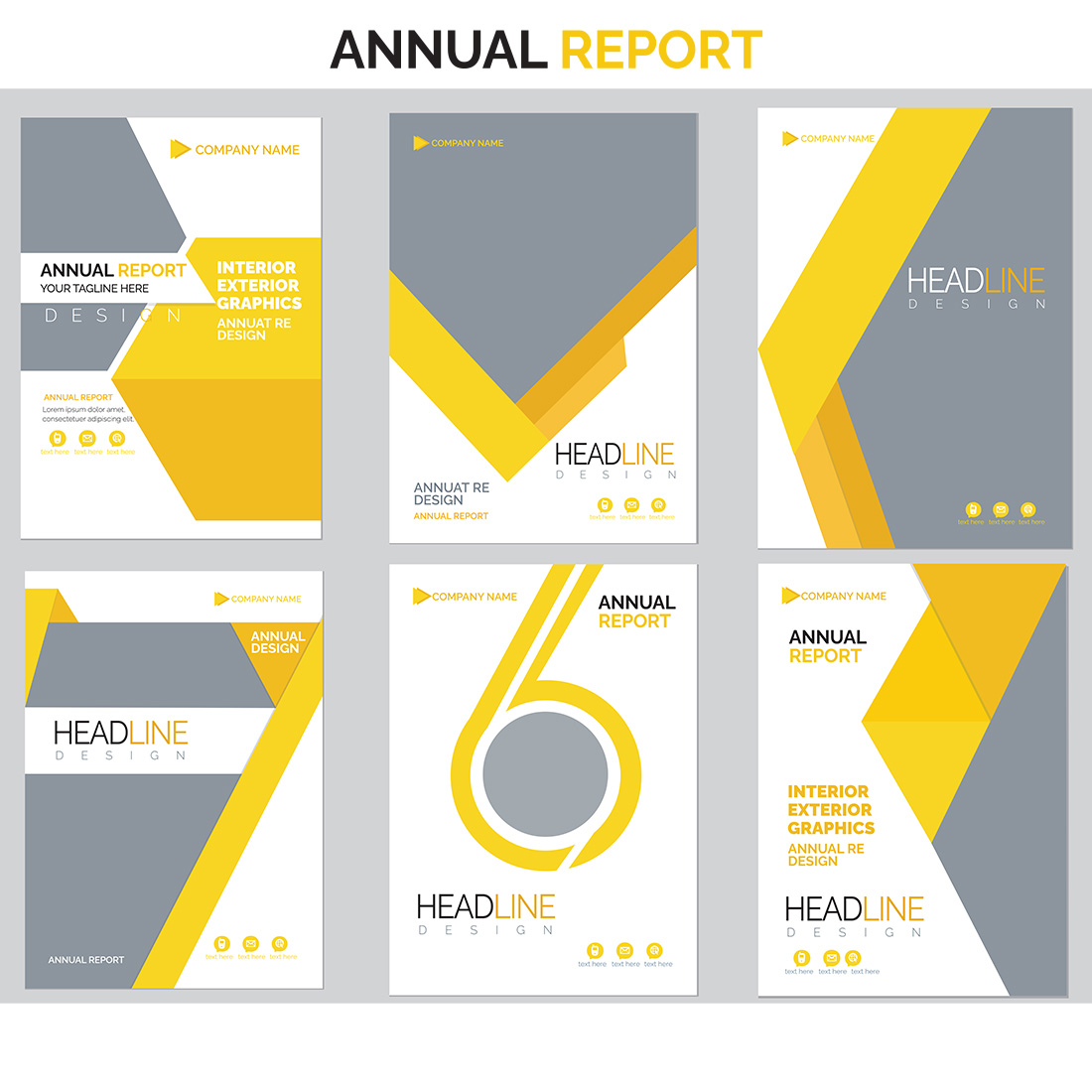 Annual Report brochure template cover magazine preview image.