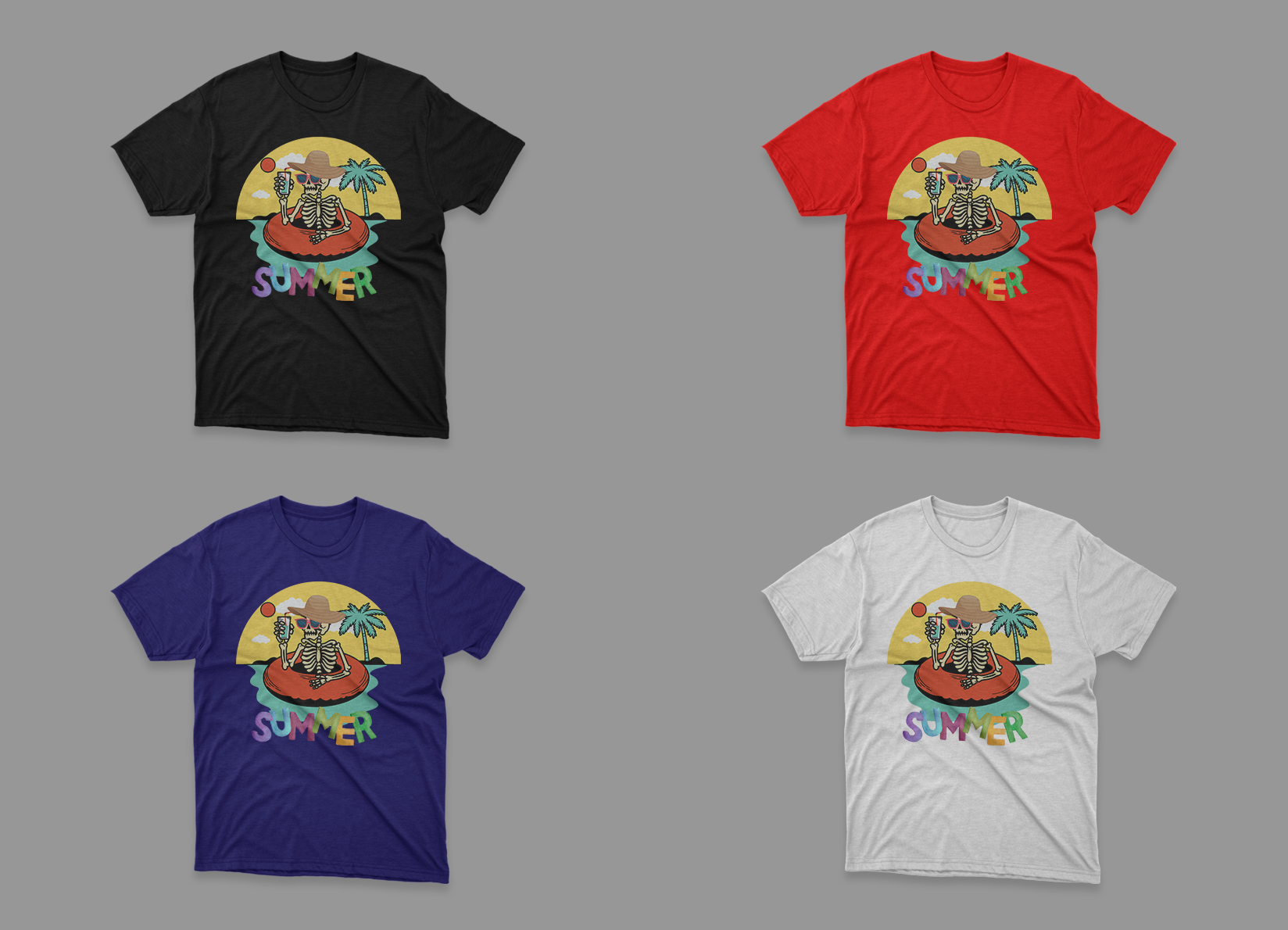 multicolor tshirts mockup 999