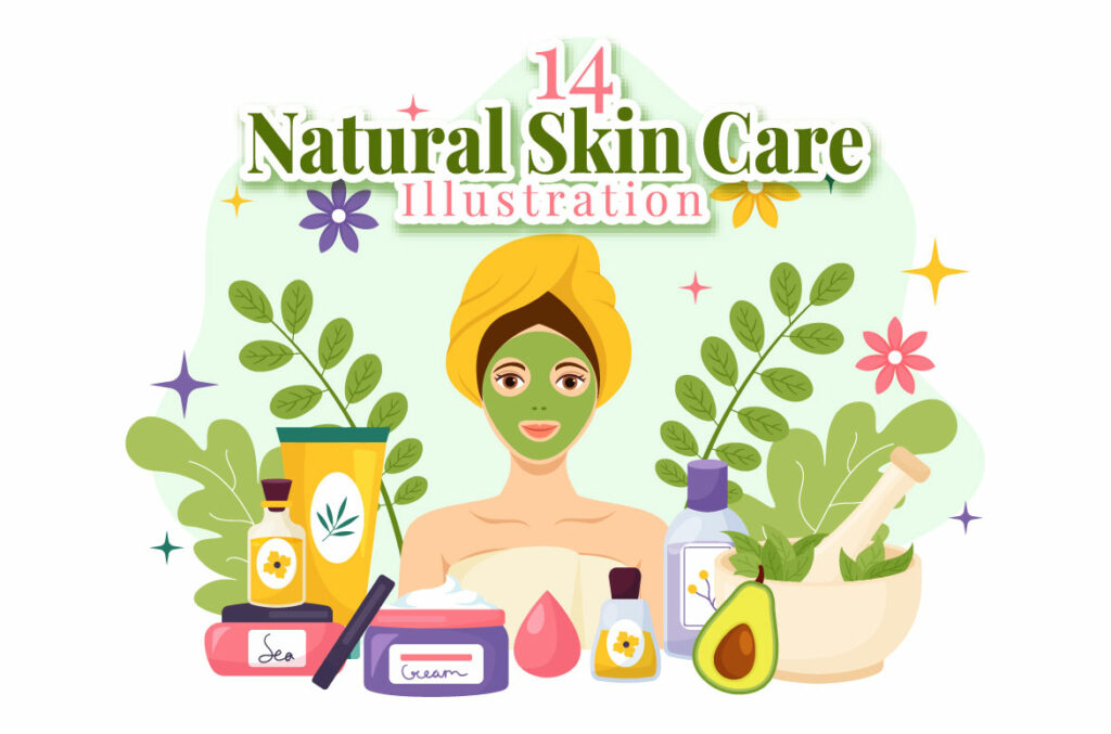 14 Natural Skin Care Vector Illustration - MasterBundles