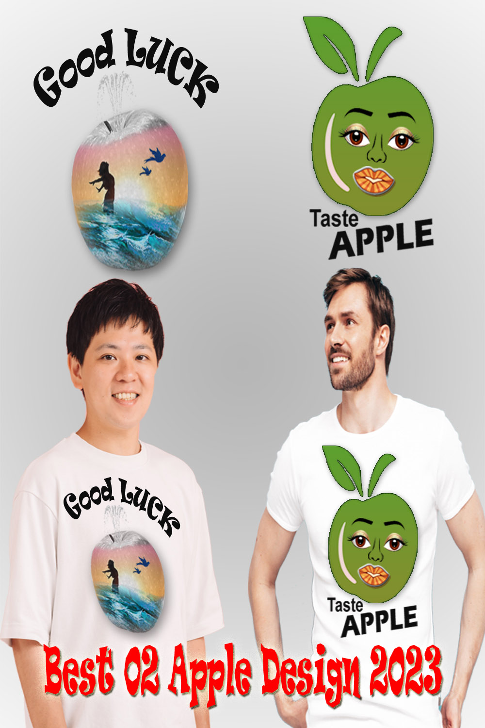 Apple Best T-Shirt Design 2023 - High Res pinterest preview image.
