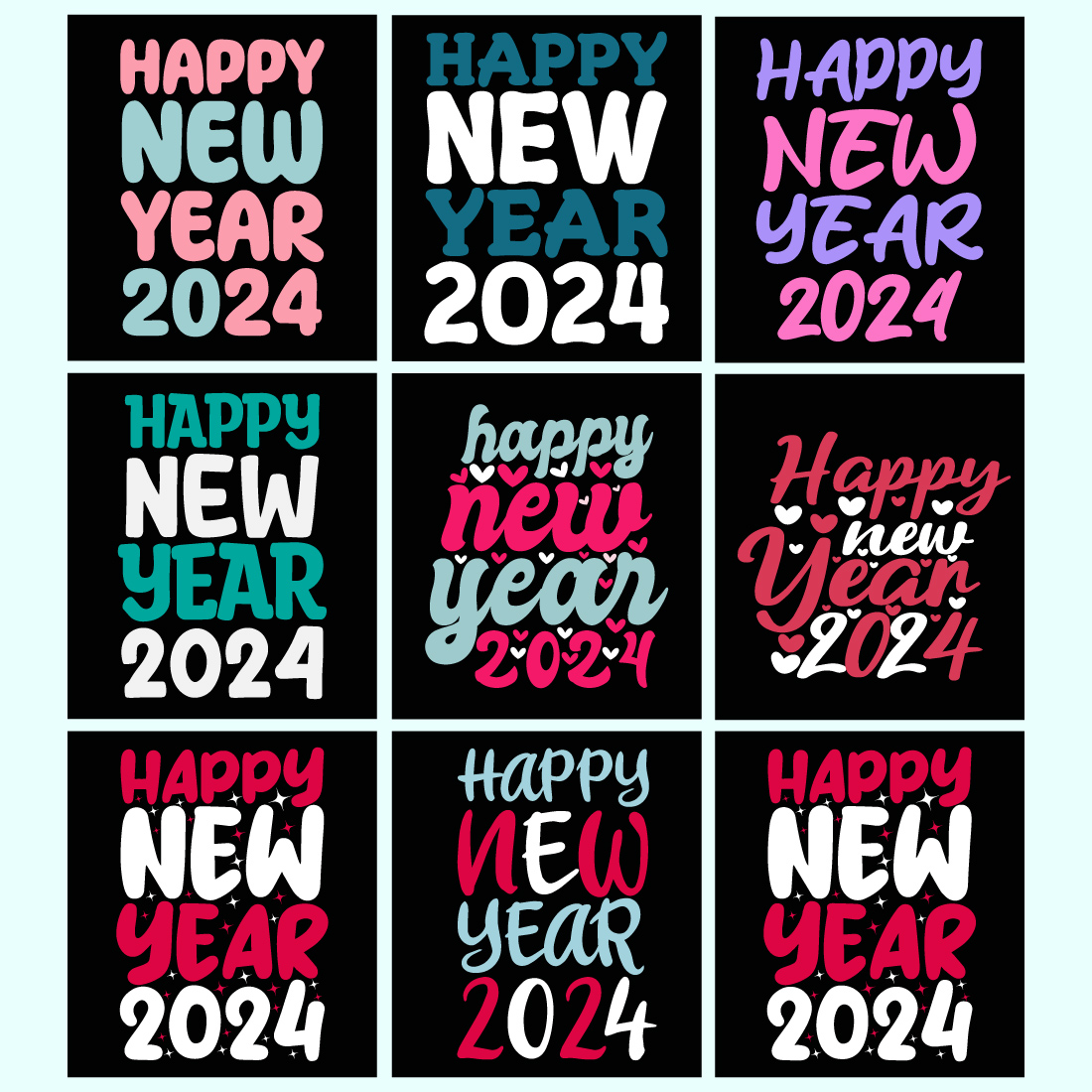 HAPPY NEW YEAR T SHIRT DESIGN 2024 preview image.