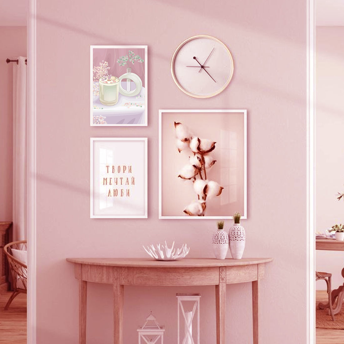 Interior poster - candle and vase Аesthetics preview image.