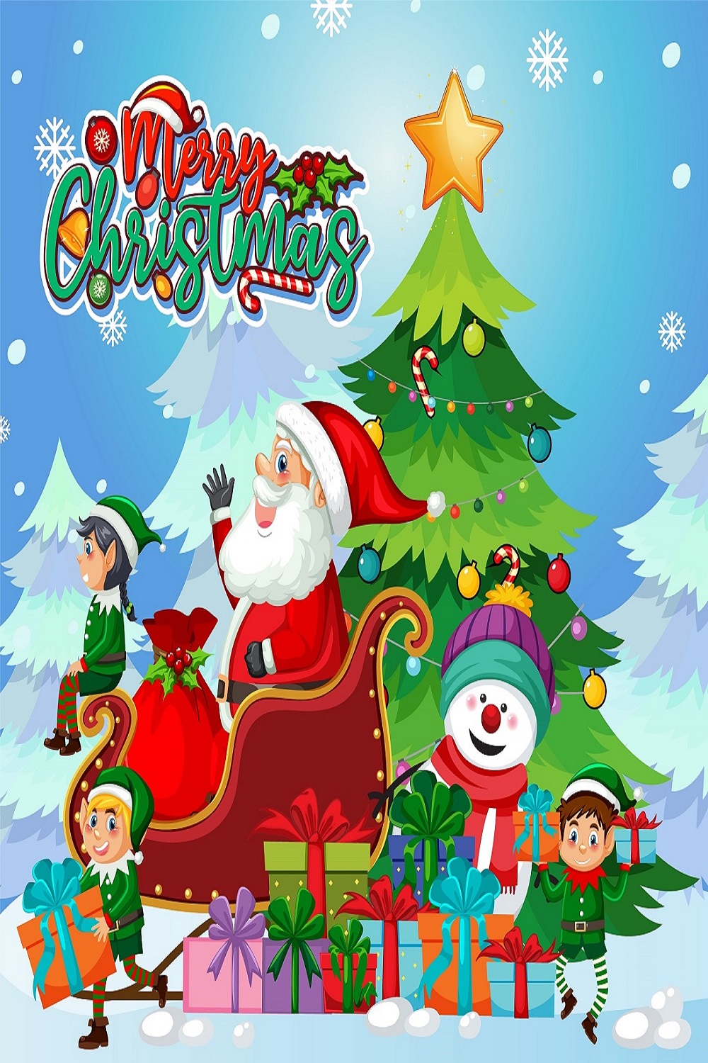 Merry Christmas poster design pinterest preview image.