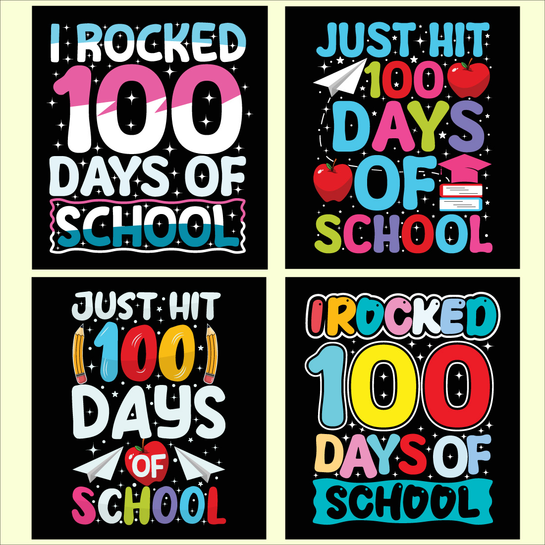 100 DAY OF SCHOOL T SHIRT DESIGN preview image.