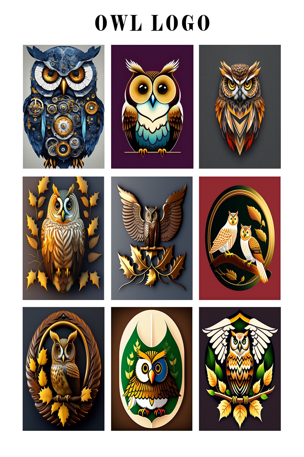 Owl - Logo Design Template Owl icon, Owl vector, Owl simple logo, Owl symbol pinterest preview image.