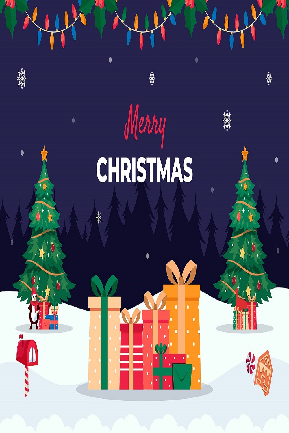 Christmas season background pinterest preview image.