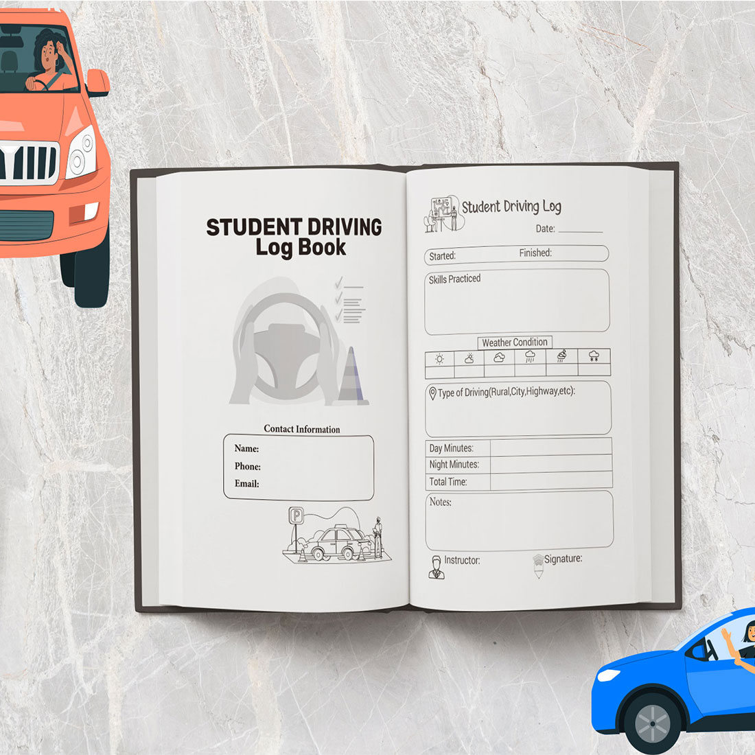 STUDENT DRIVING LOG BOOK preview image.