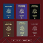 American Passport Outline SVG, US Passport Outline SVG, Passport Clipart,  Files For Cricut, Cut Files For Silhouette, Dxf, Png, Eps, Vector