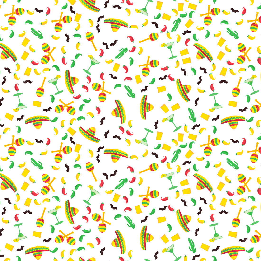 Cinco Seamless Pattern in Vector preview image.