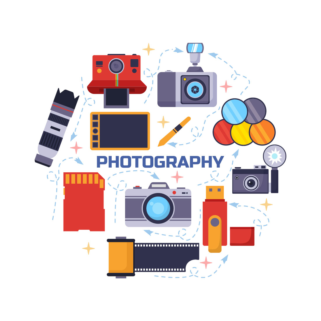 12 Photography Vector Illustration preview image.