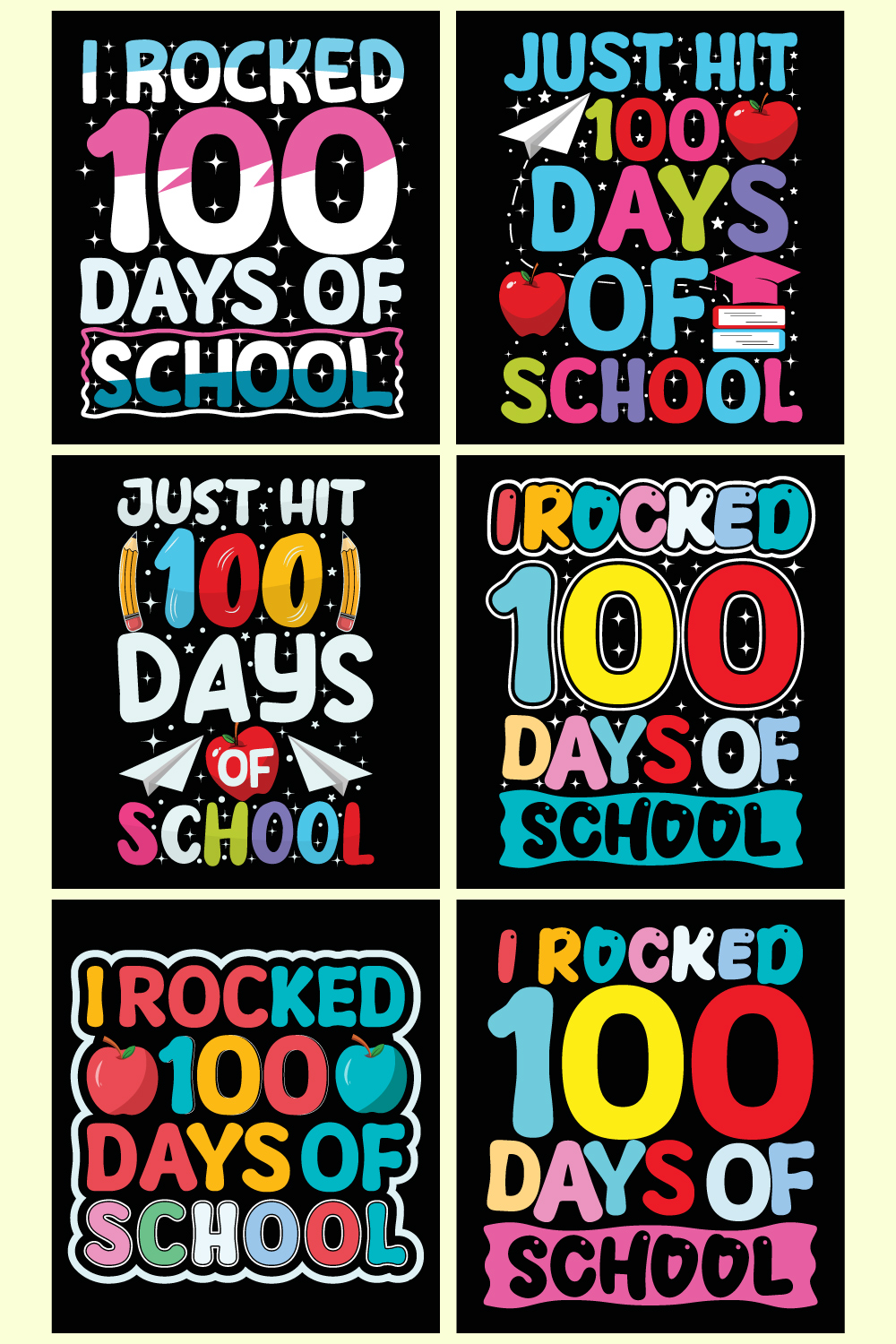 100 DAY OF SCHOOL T SHIRT DESIGN pinterest preview image.