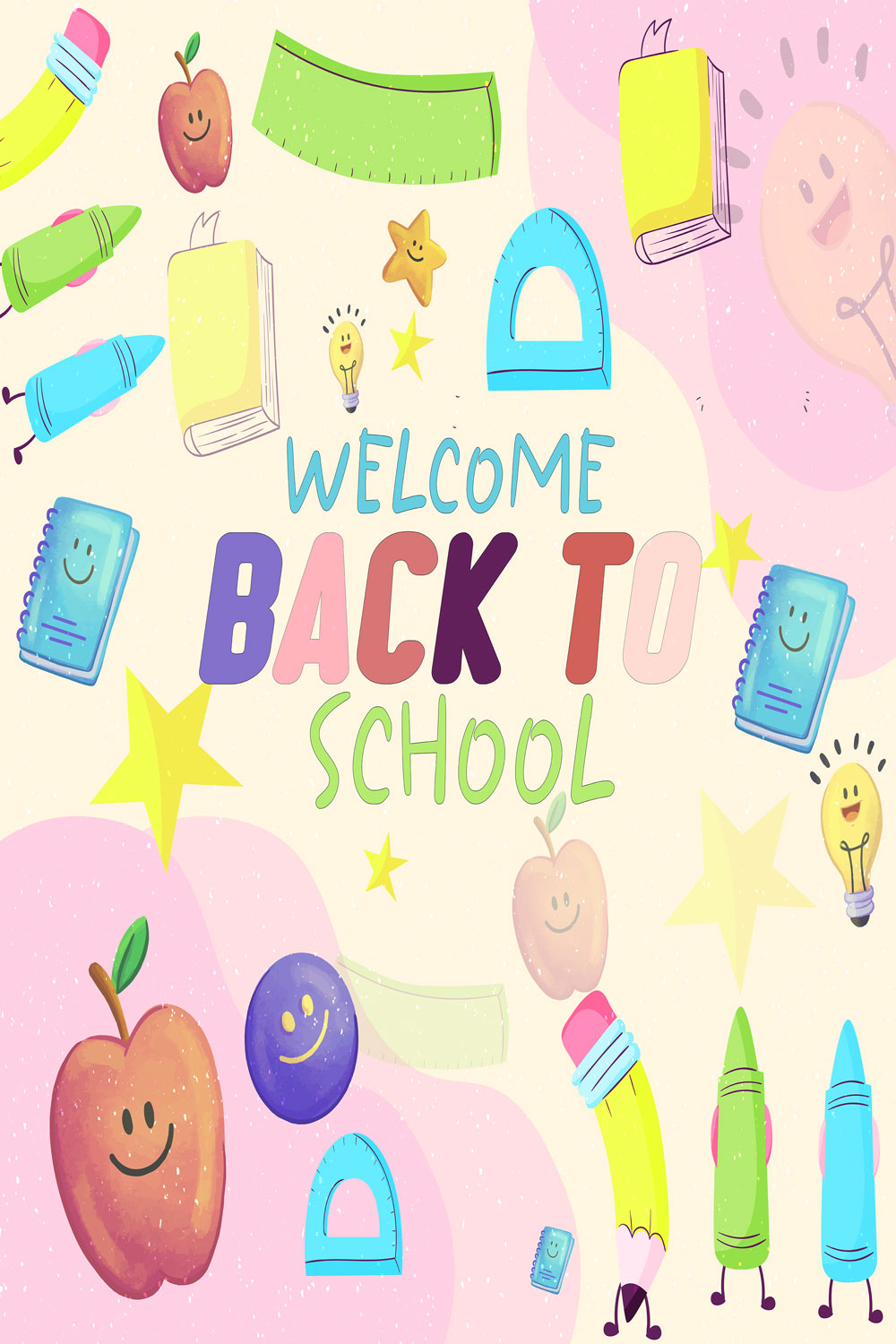 Back to school Template pinterest preview image.