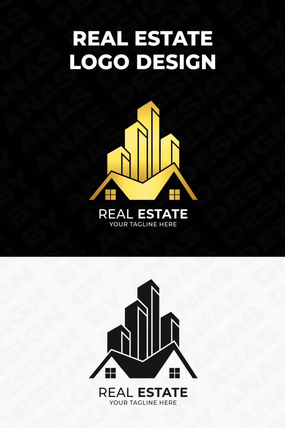 Real Estate Logo Design, Building Logo Template – ONLY $9 pinterest preview image.