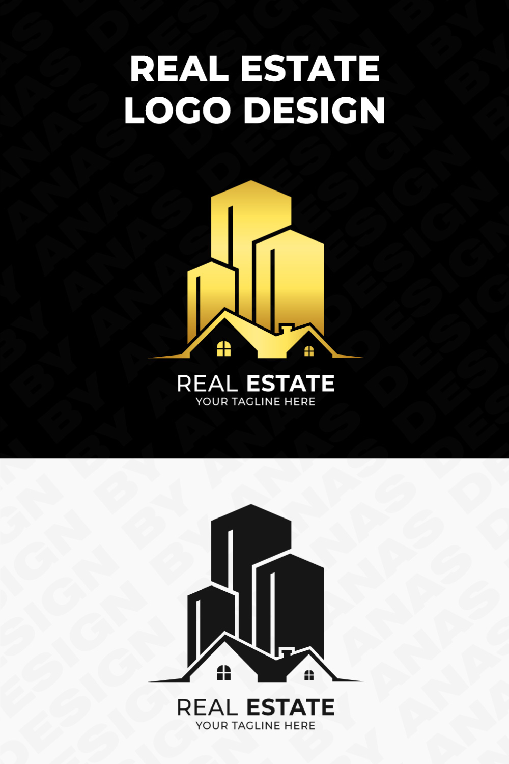 Luxury Real Estate Logo Design, Building Logo Template – ONLY $9 pinterest preview image.