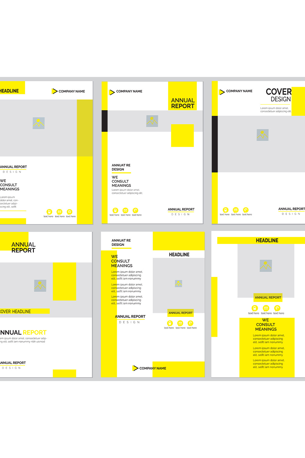 Annual Report Cover template flyer design pinterest preview image.