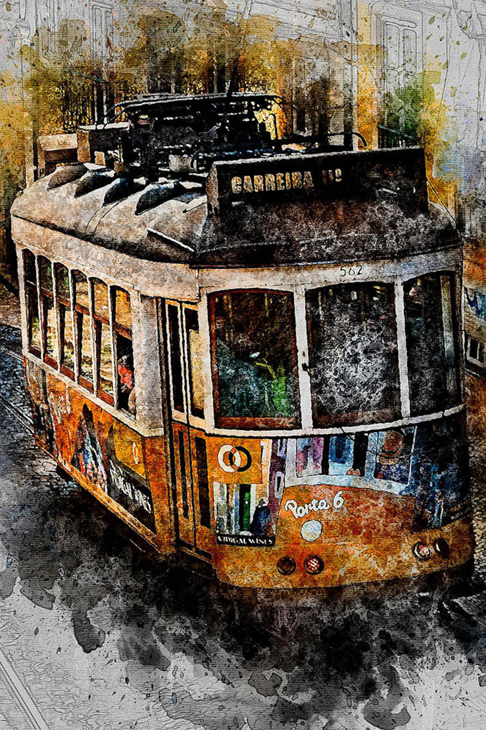 Bundle of 72 OLD TROLLEY CAR HQ Graphics Ready to Print with Grunge Style pinterest preview image.