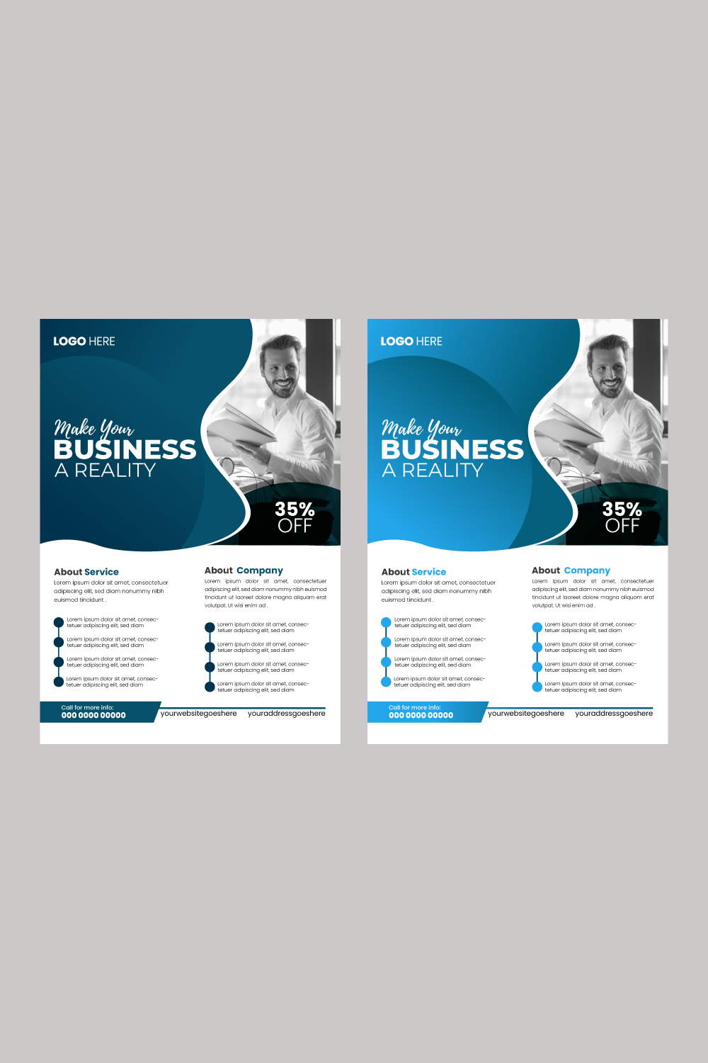 Business Flyer Design template pinterest preview image.