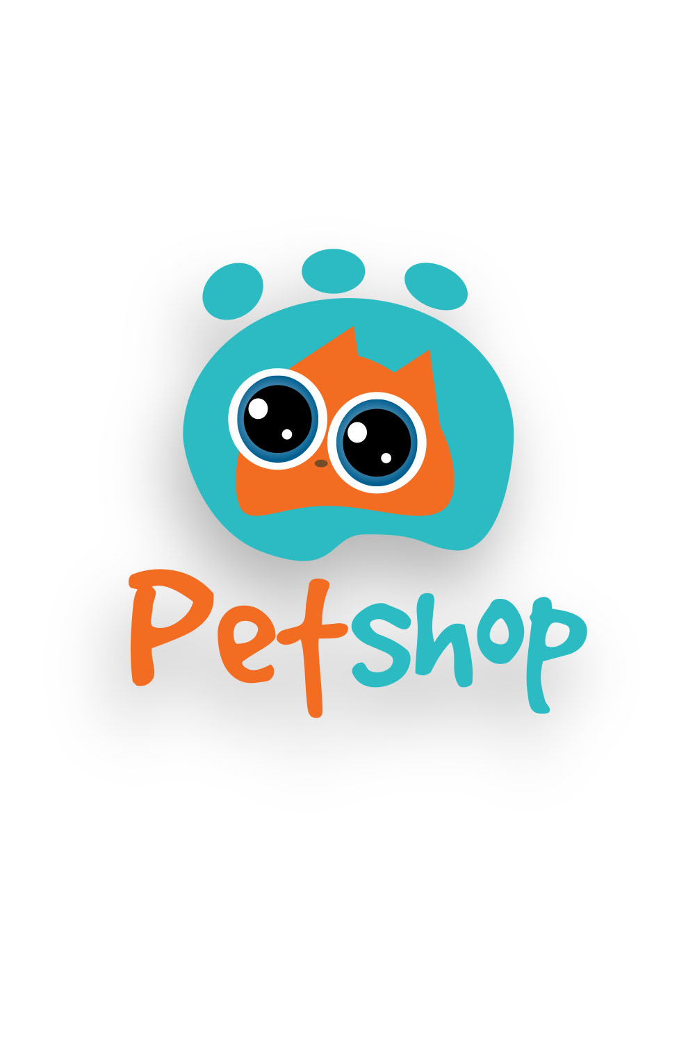 Petshop logo design pinterest preview image.