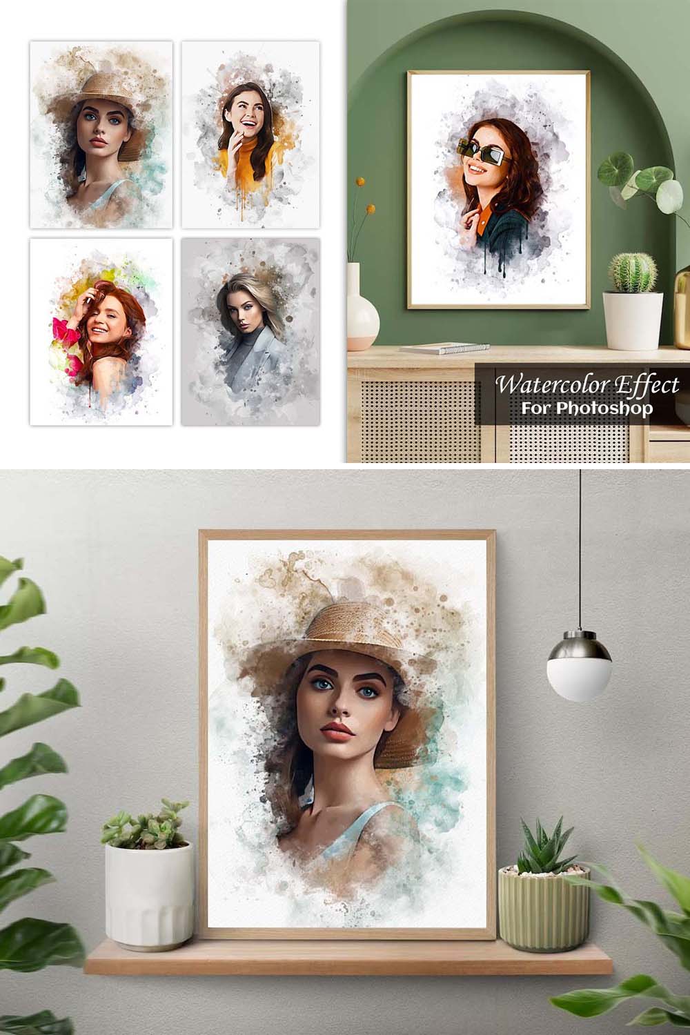 Watercolor Effect For Photoshop pinterest preview image.