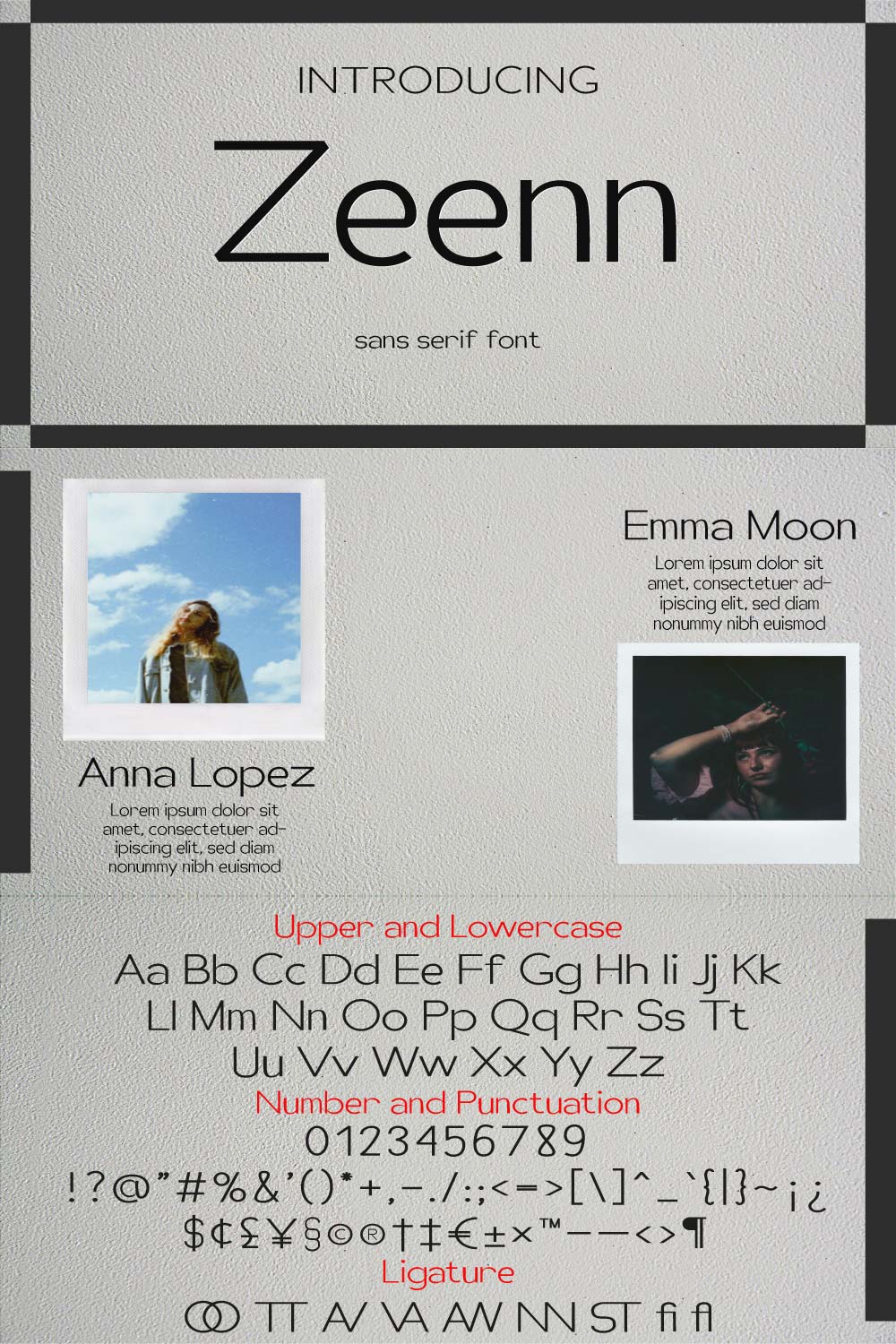Zeenn | Sans Serif Font pinterest preview image.