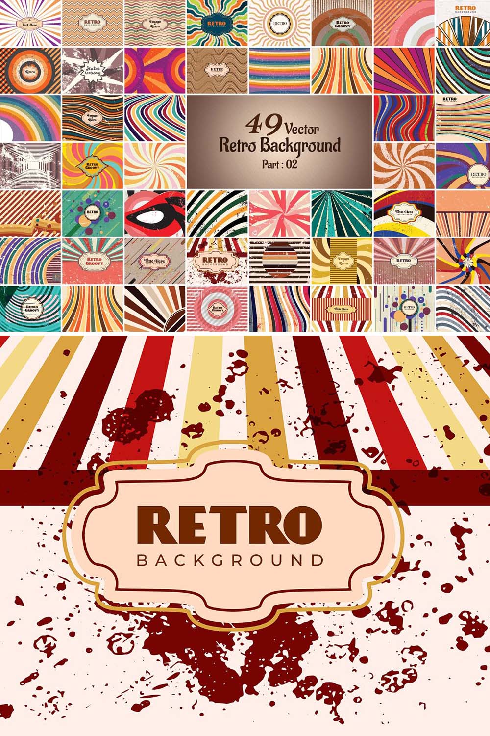 49 Vector Retro Background pinterest preview image.