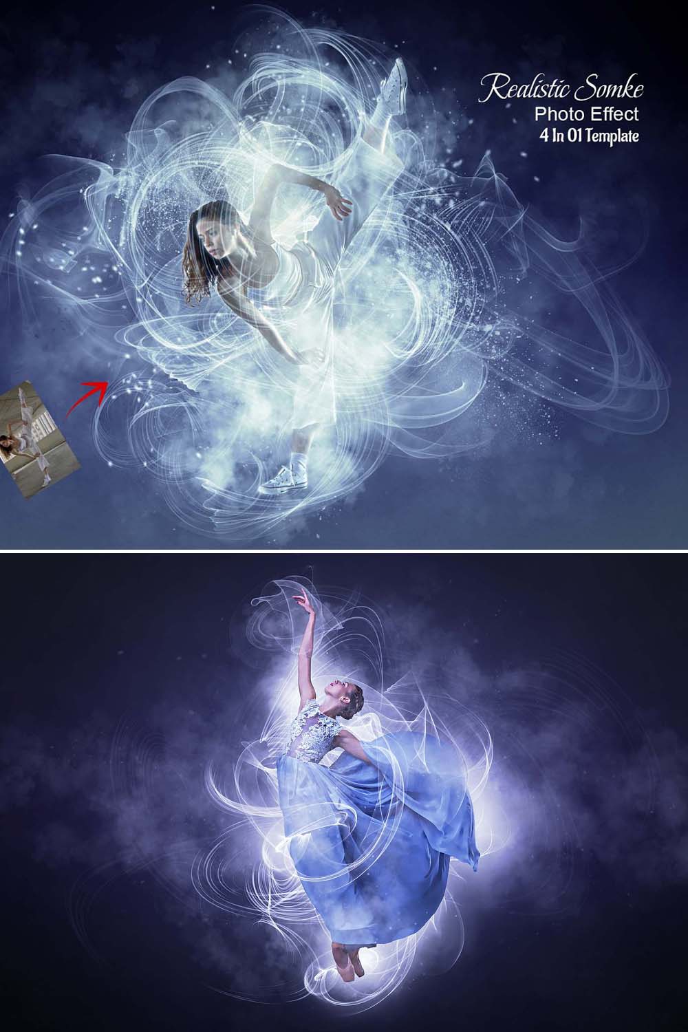 Realistic Smoke Photo Effect pinterest preview image.