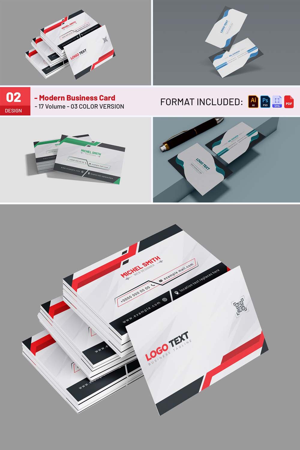 Best Modern Unique Business Card Templates pinterest preview image.