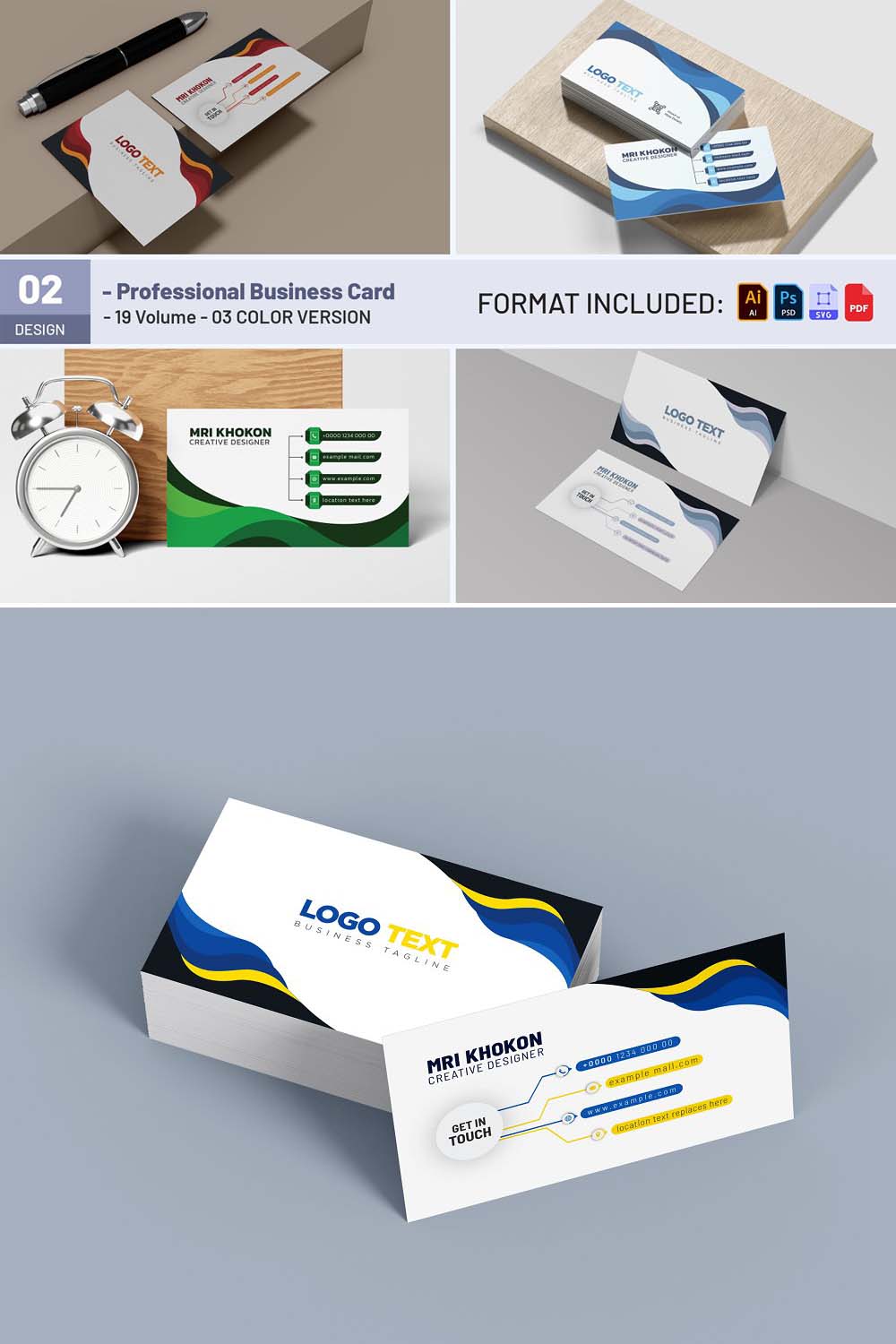 Unique Business Card Design pinterest preview image.