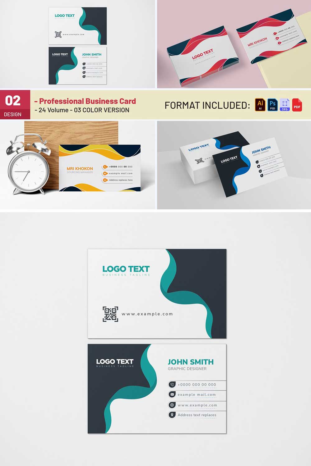 Creative Business Card Design pinterest preview image.