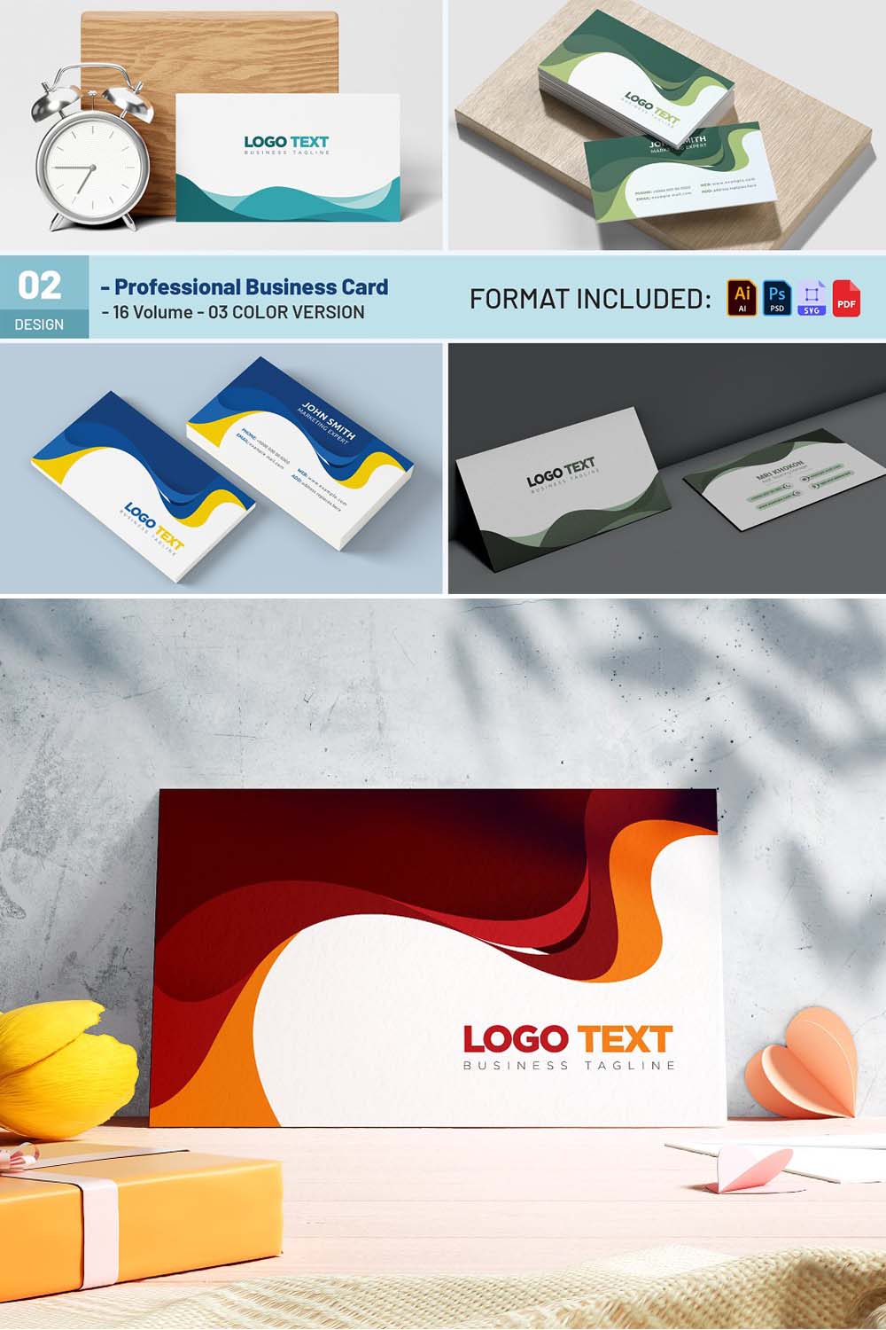 Unique Business Card Design pinterest preview image.