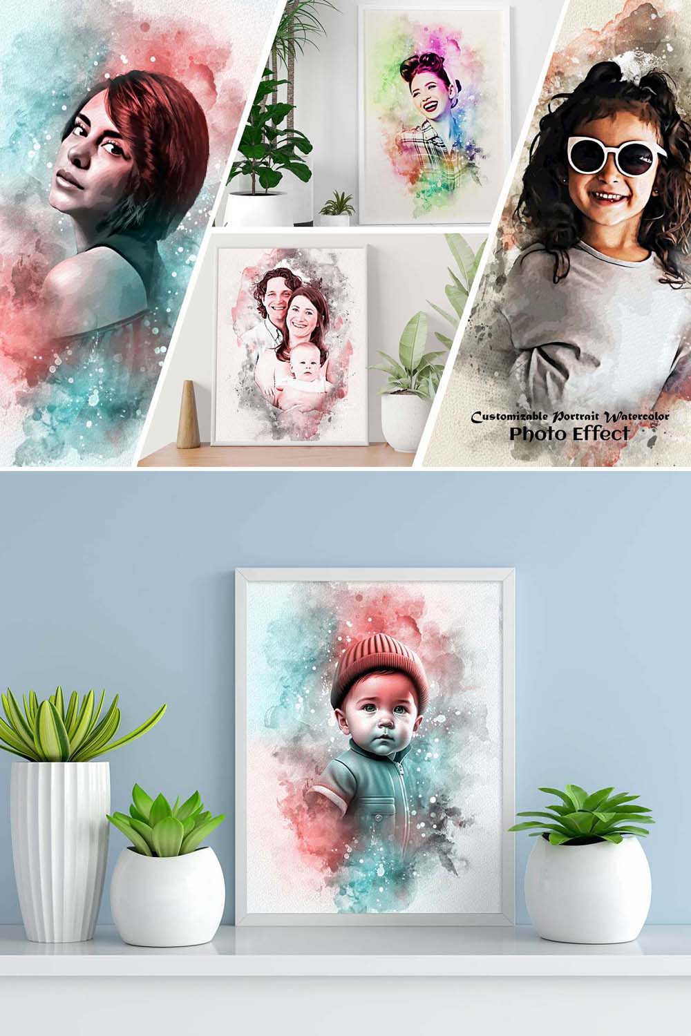 Customizable Portrait Photo Effect pinterest preview image.