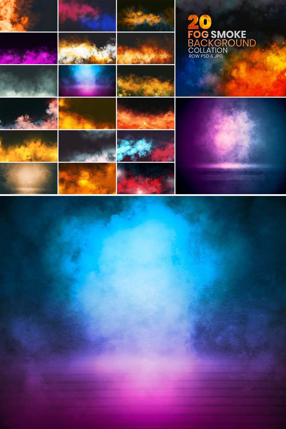 Fog Smoke Background Collation pinterest preview image.