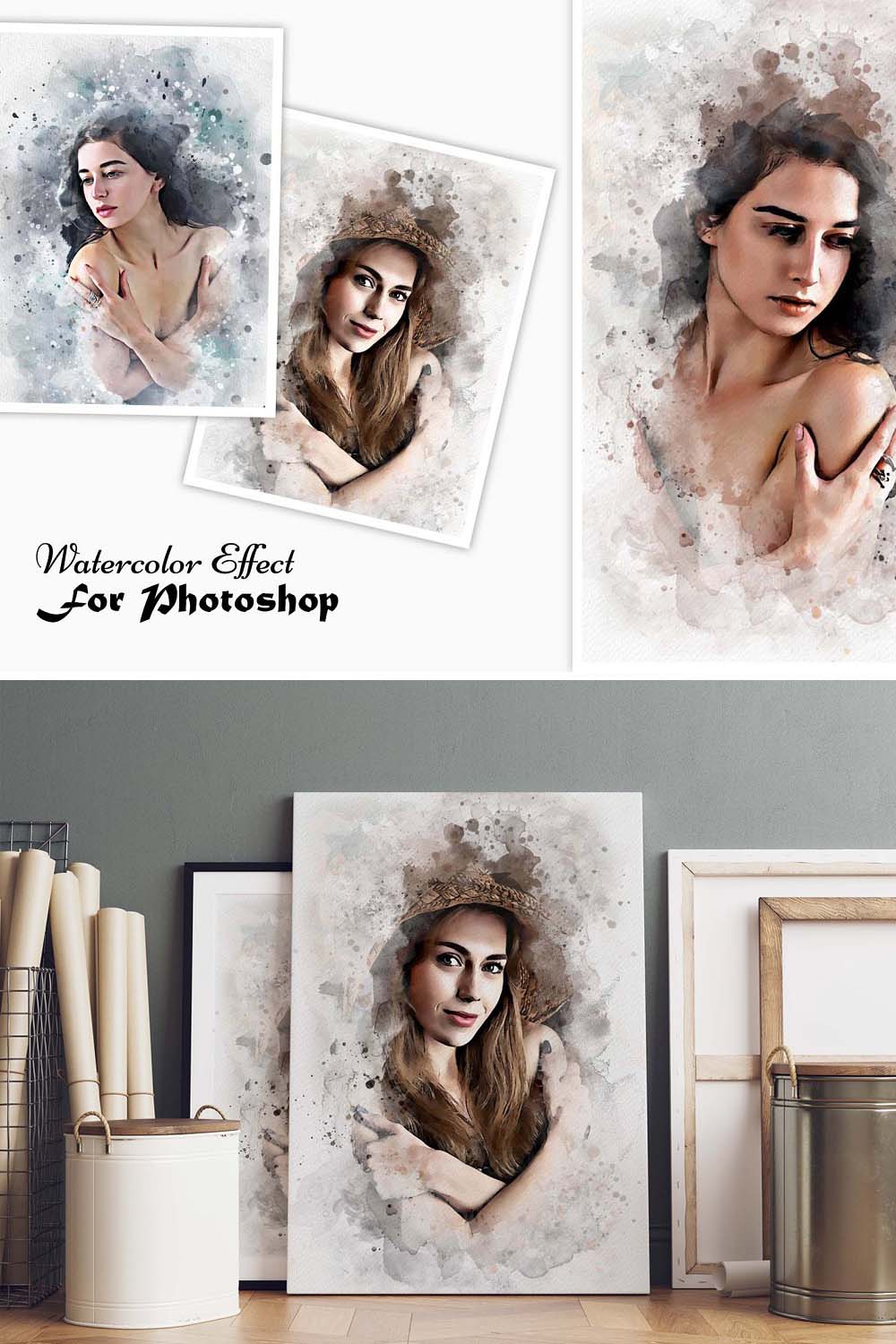 Watercolor Effect For Photo pinterest preview image.