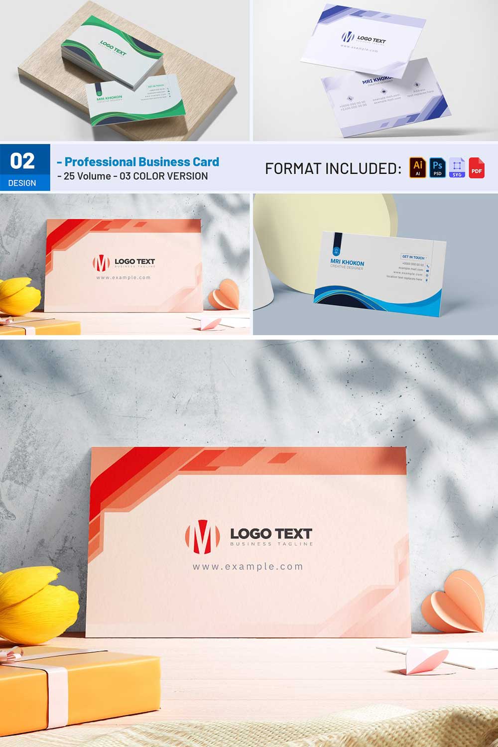 Best Modern Business Card Templates pinterest preview image.