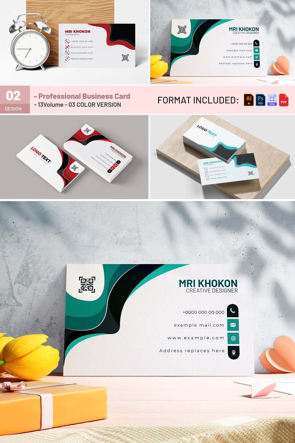 Unique Business Card Design pinterest preview image.