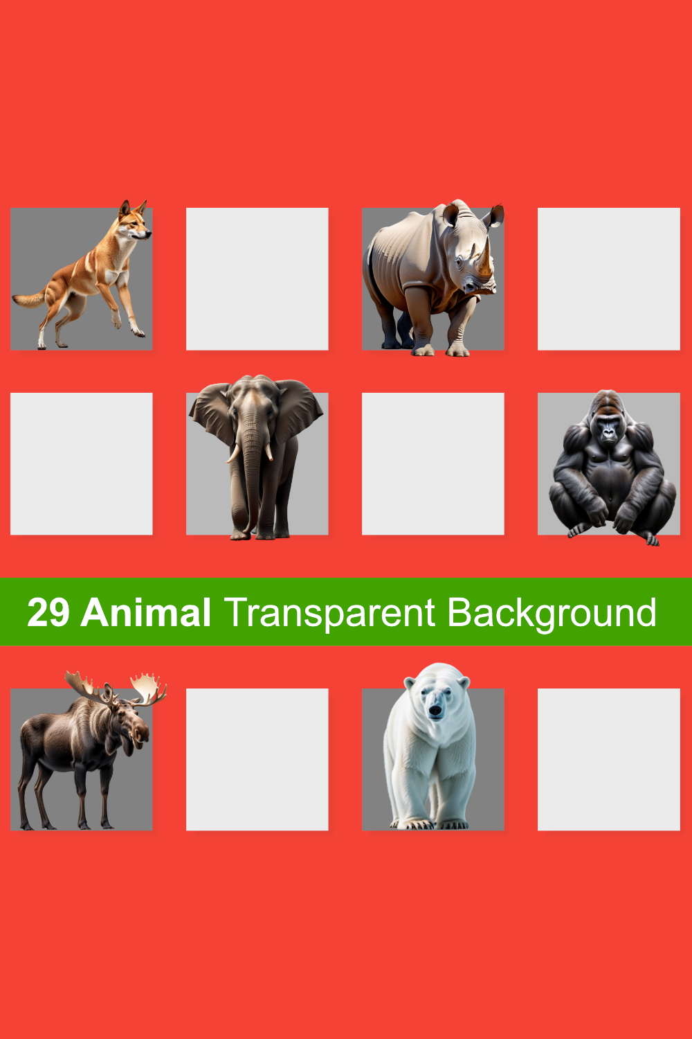 29 Animal Transparent Background pinterest preview image.