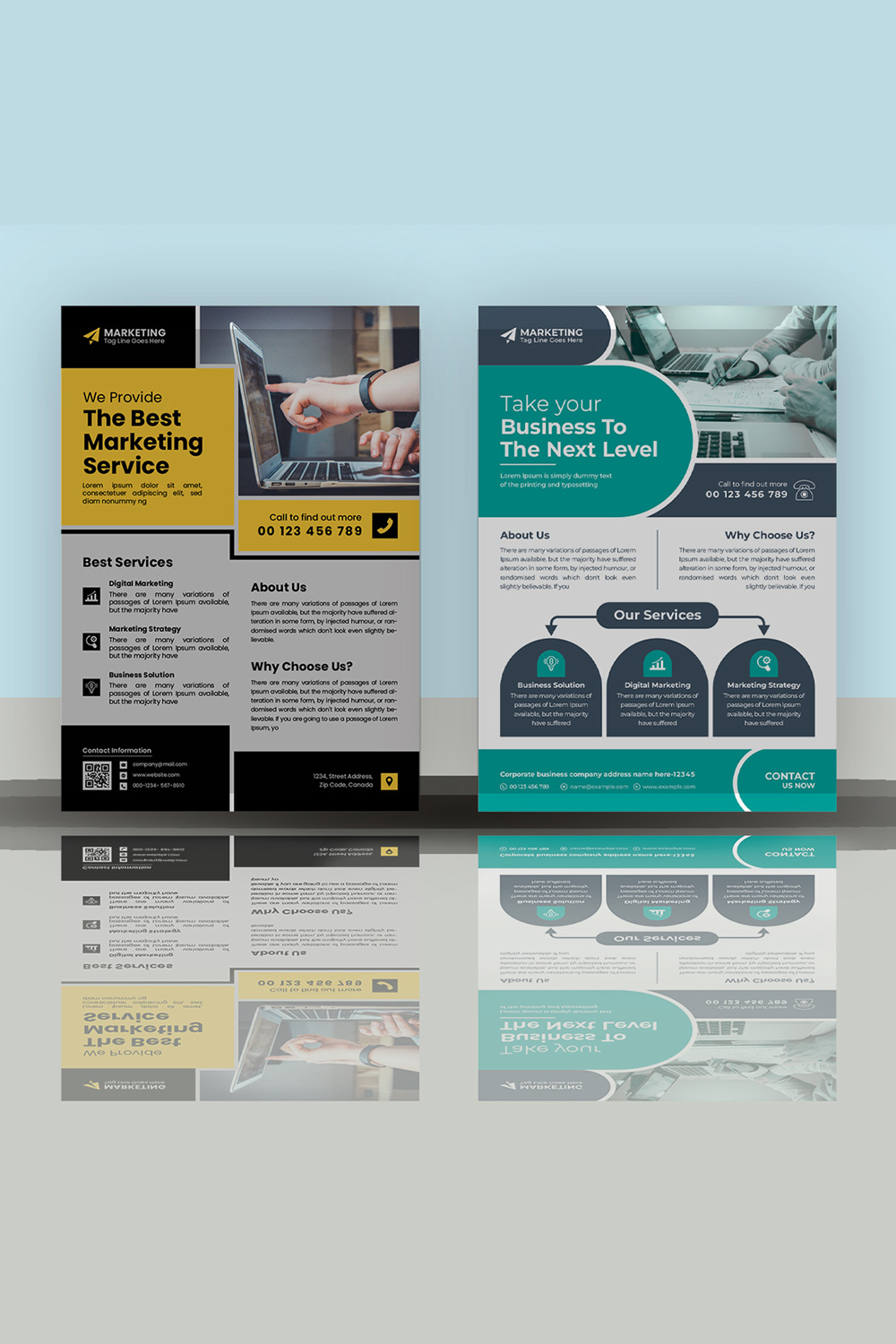 02 Corporate Business Flyer Template Design pinterest preview image.