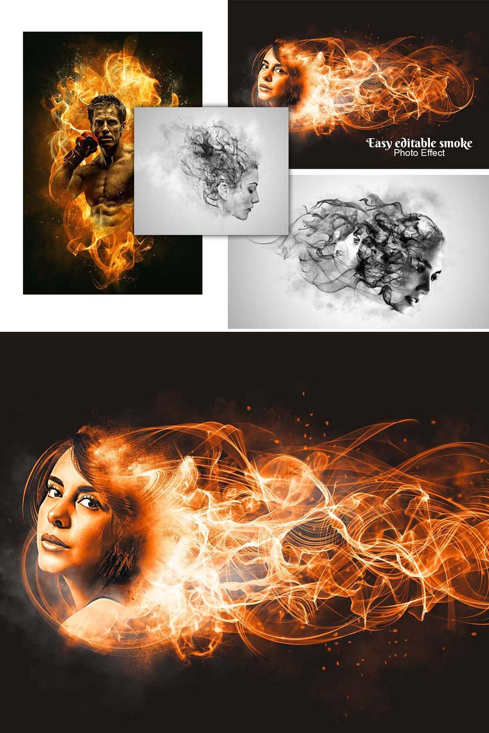 Easy Editable Smoke Photo Effect pinterest preview image.