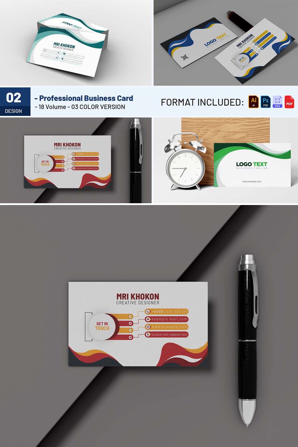 Best Modern Business Card Design Templates pinterest preview image.