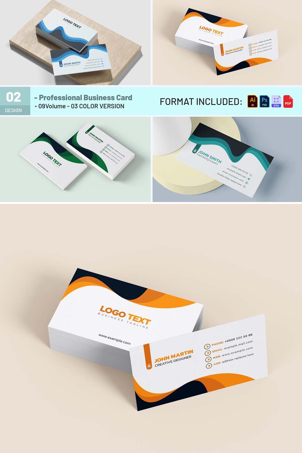 Unique Business Card Design pinterest preview image.