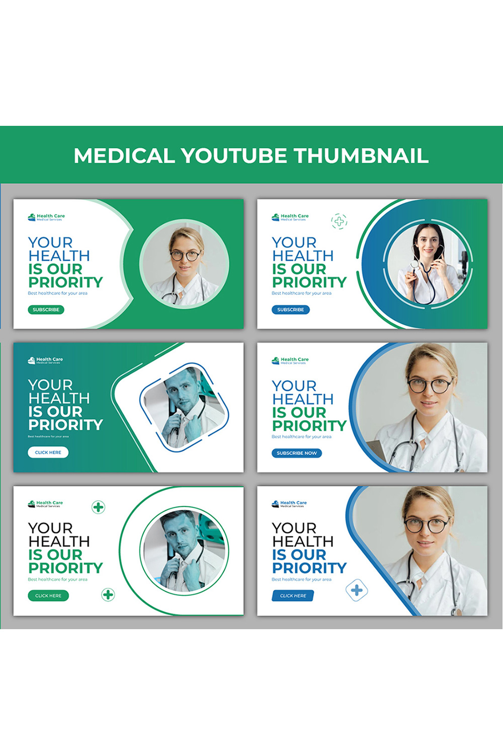 Medical YouTube Thumbnail pinterest preview image.
