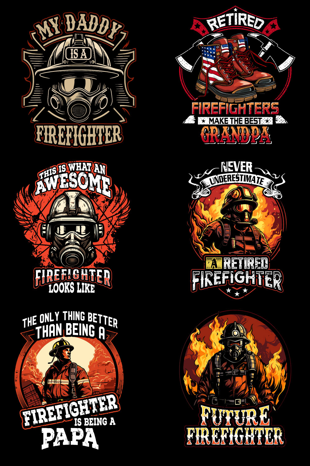 Firefighter t shirt design pinterest preview image.