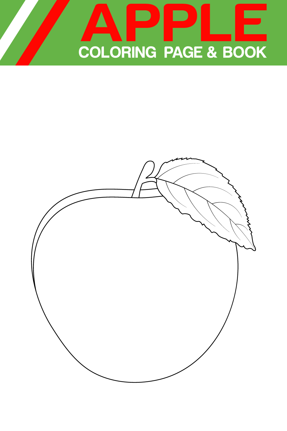 Apple Fruits Coloring Page For Kids pinterest preview image.