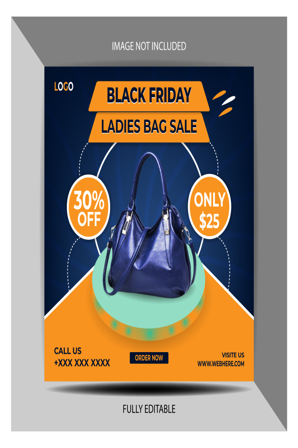 4 Black Friday Woman bags social media post template Bundle pinterest preview image.
