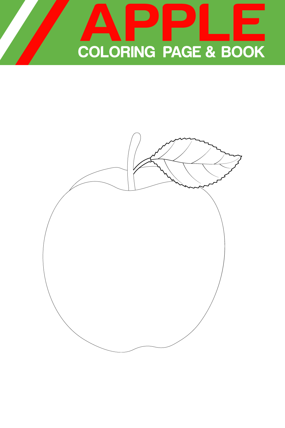Apple Fruits Coloring Book Kids pinterest preview image.