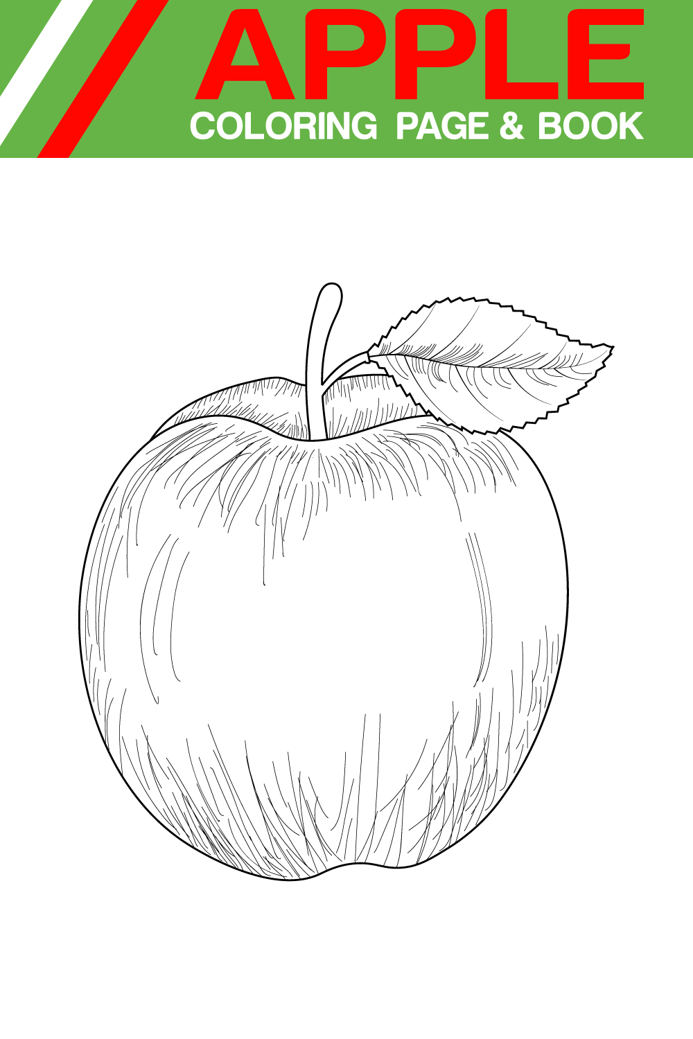 Apple Fruits outline illustration vector pinterest preview image.